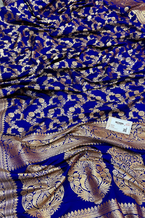 Auda Moglai Jaal Katan Silk Banarasi Saree