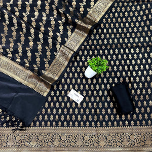 Black Rocket Buti Satin Silk Banarasi Suit
