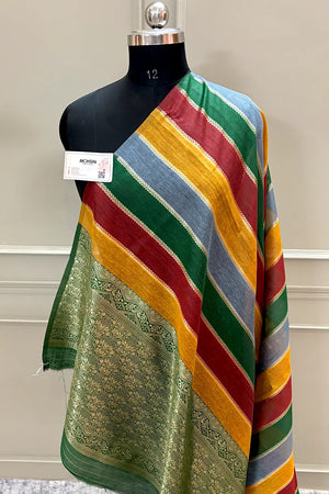 Green Resham Zari Chanderi Silk Banarasi Saree