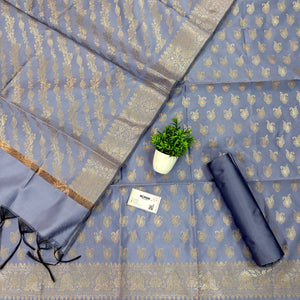 Lavender Chirag Buti Satin Silk Banarasi Suit