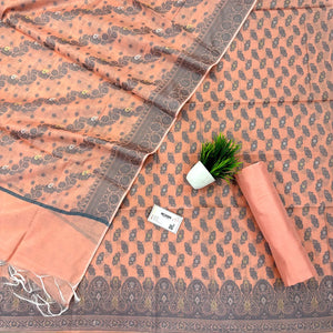 Orange Resham Zari Banarasi Silk Suit