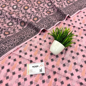 Pink Resham Zari Banarasi Silk Suit