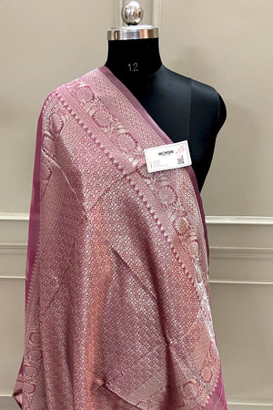 Pink Resham Zari Cotton Silk Banarasi Saree