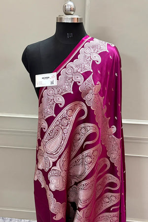 Purple Deepak Buti Katan Silk Banarasi Saree