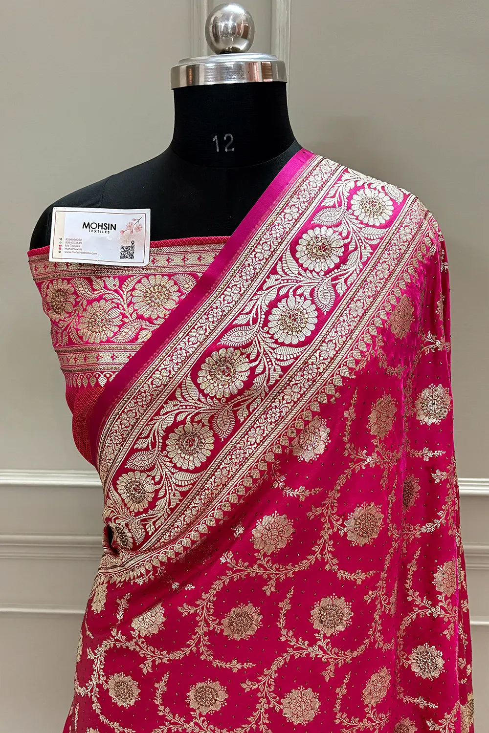 Pink Murmuri Jaal Siroski Work Katan Silk Banarasi Saree