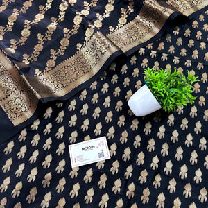 Black Rocket Buti Satin Silk Banarasi Suit