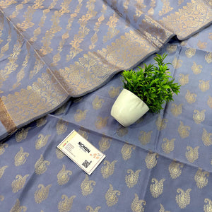 Lavender Chirag Buti Satin Silk Banarasi Suit