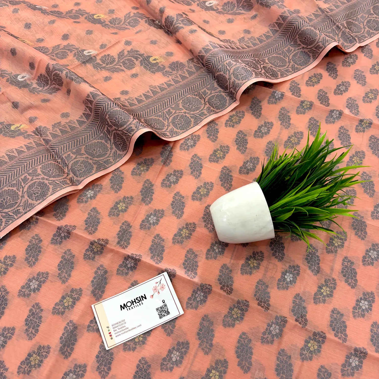 Orange Resham Zari Banarasi Silk Suit