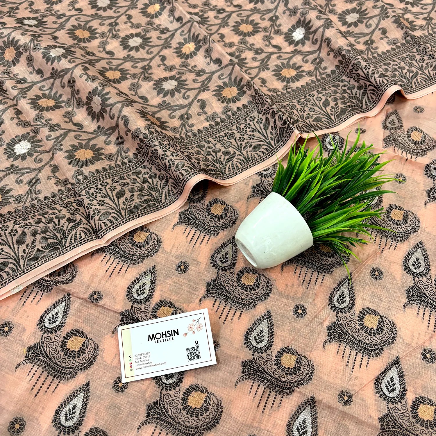 Orange Resham Zari Banarasi Silk Suit