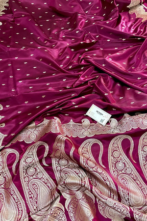 Purple Deepak Buti Katan Silk Banarasi Saree
