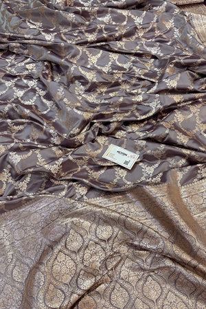 Purple Scorpion Jaal Katan Silk Banarasi Saree