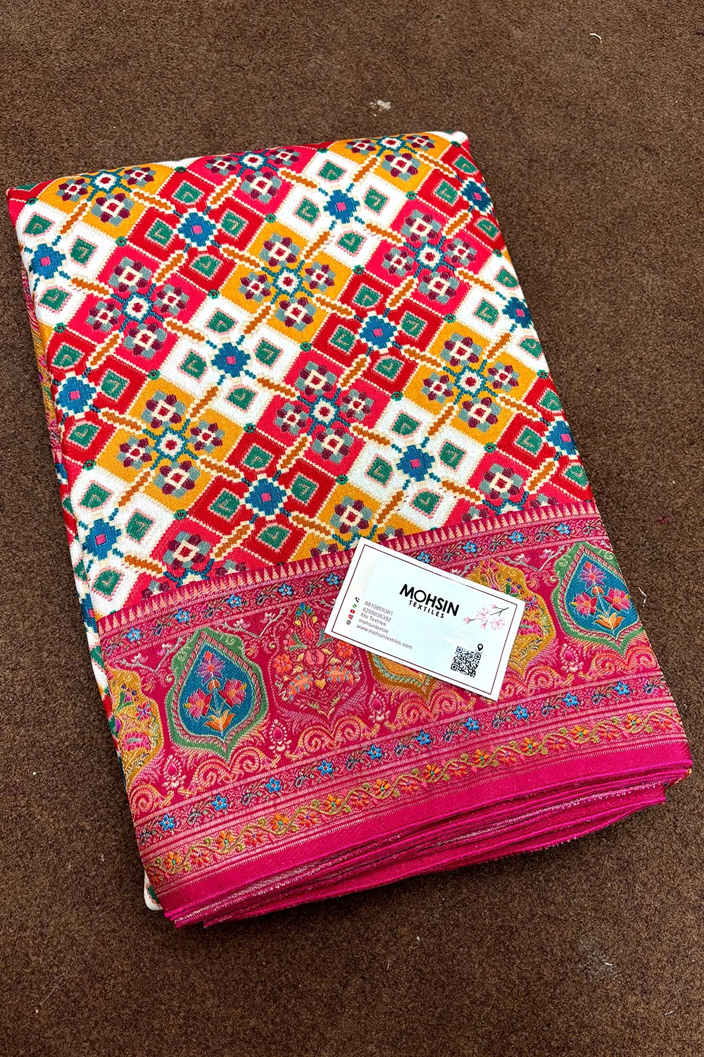 Pink Pashmina Pure Viscose Georgette Silk Banarasi Saree