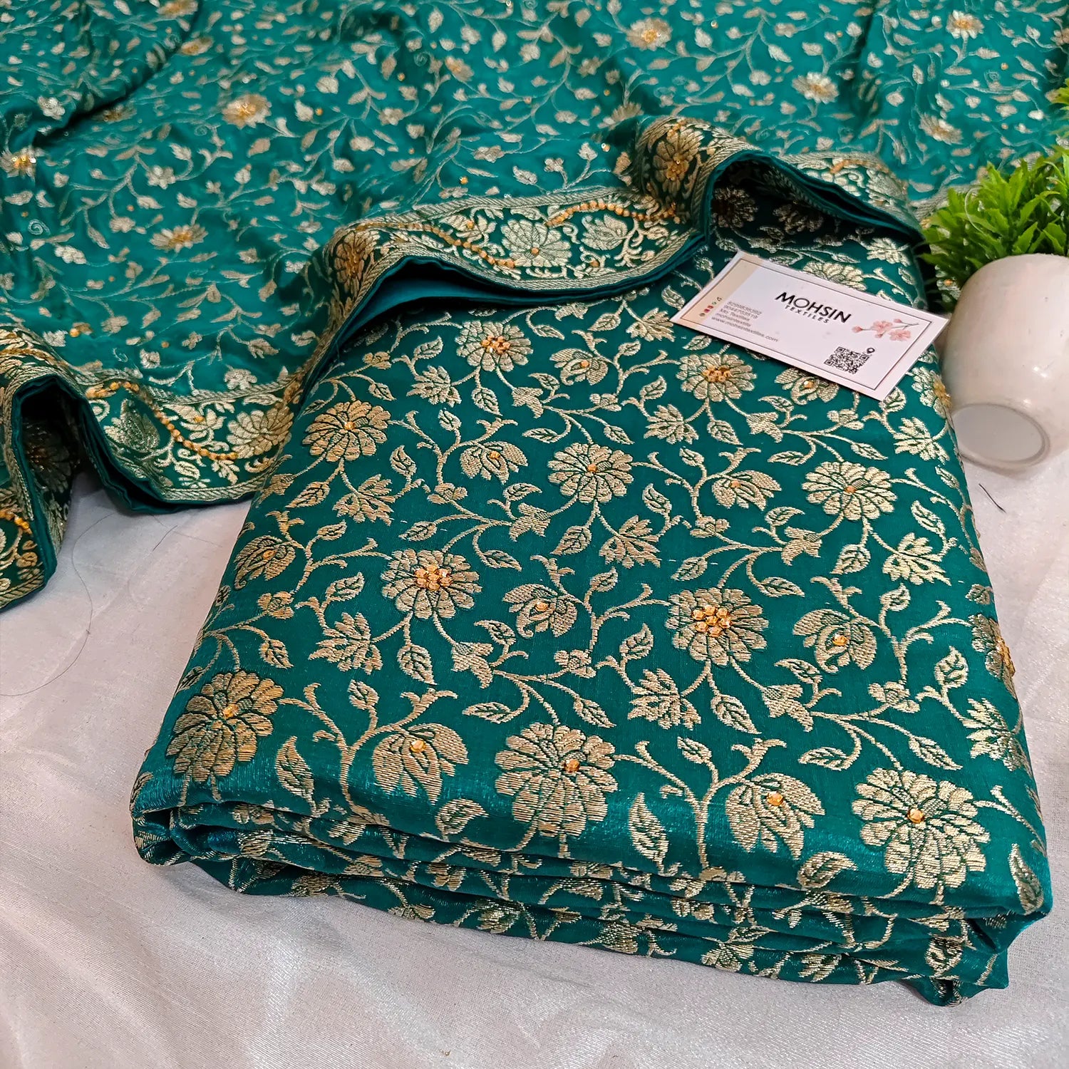 Sea Green Stone Work Kimkhab Silk Banarasi Gharara