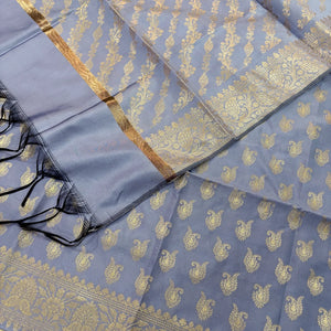 Lavender Chirag Buti Satin Silk Banarasi Suit