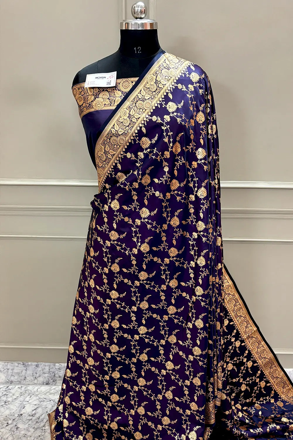 Auda Jangla Katan Silk Banarasi Saree