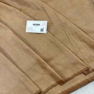 Beige Plain Cotton Silk Fabric