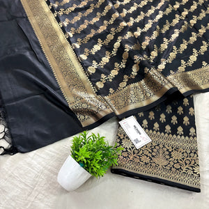 Black Rocket Buti Satin Silk Banarasi Suit