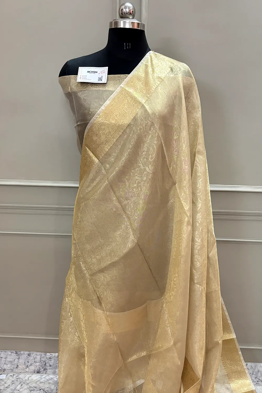 Golden Ambose Tissue Silk Banarasi Saree