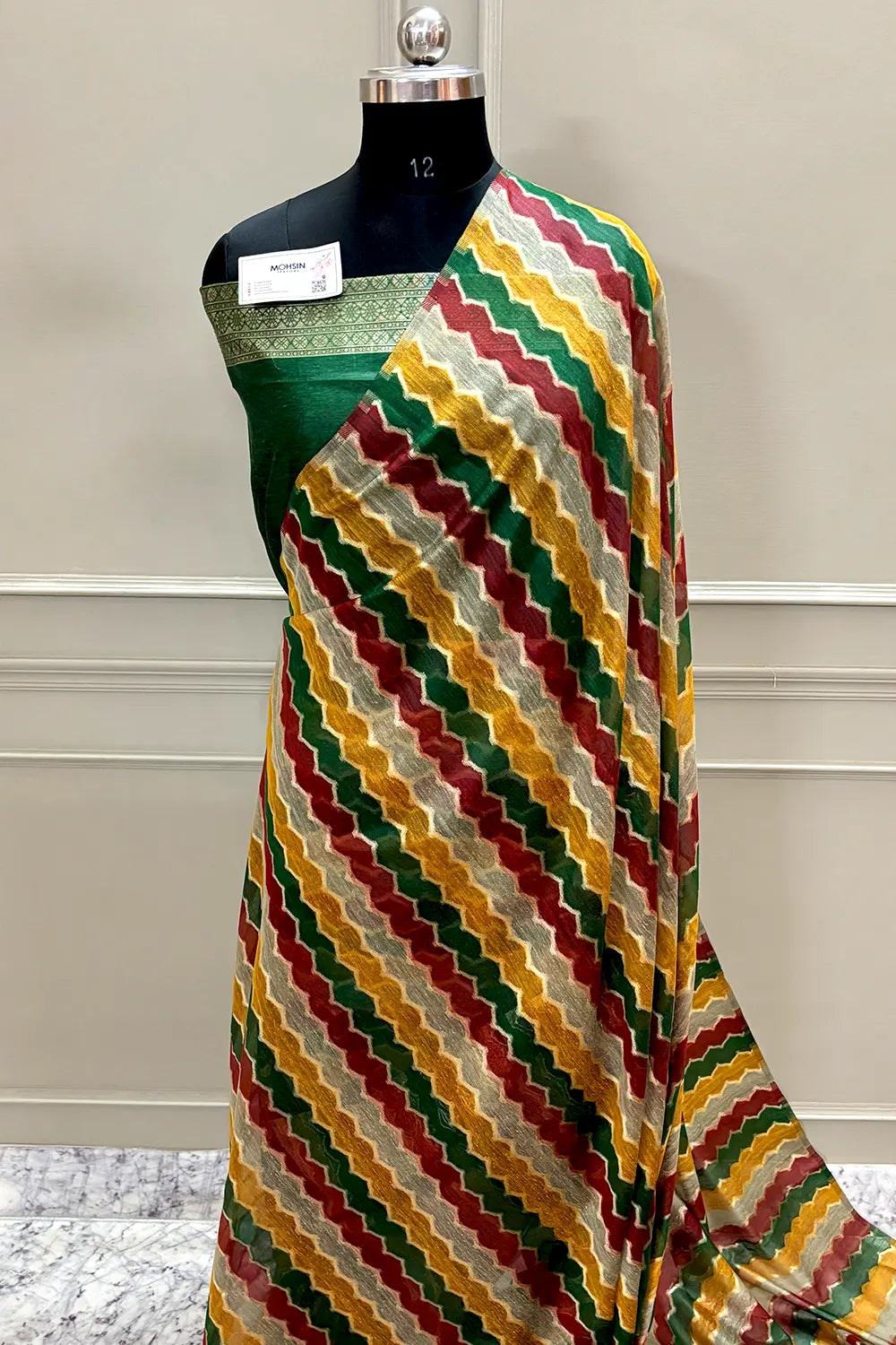 Green Resham Zari Chanderi Silk Banarasi Saree