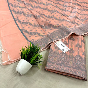 Orange Resham Zari Banarasi Silk Suit