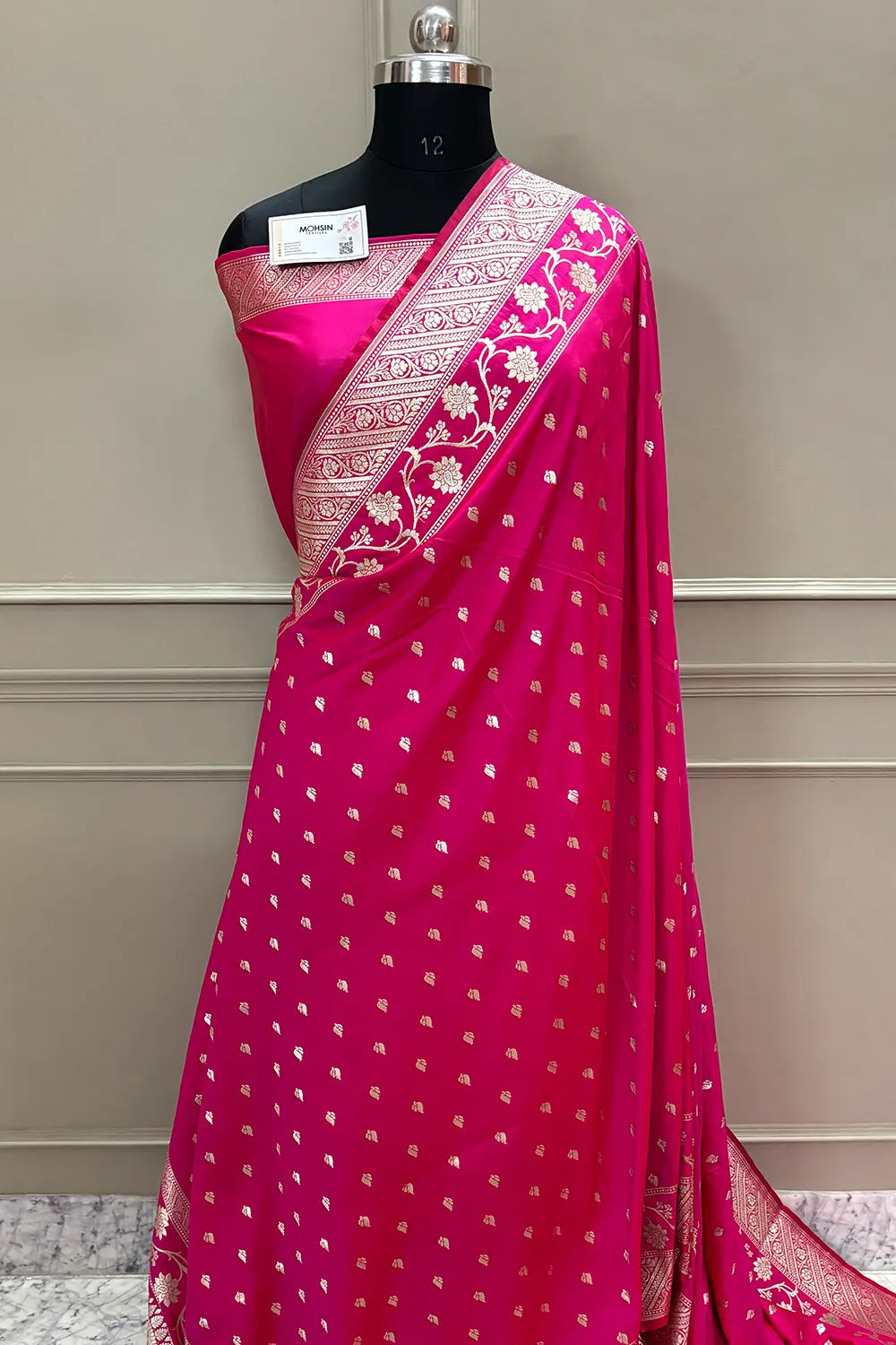 Pink Mahinki Buti Katan Silk Banarasi Saree