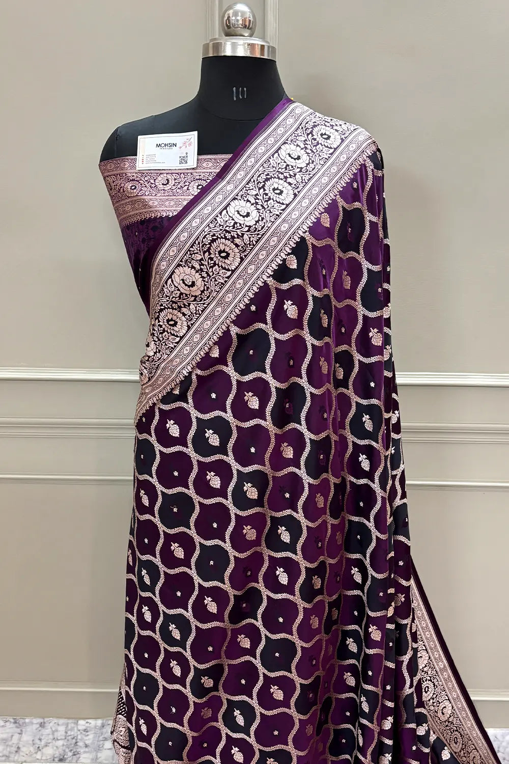 Purple Ghulam Buti Katan Silk Banarasi Saree