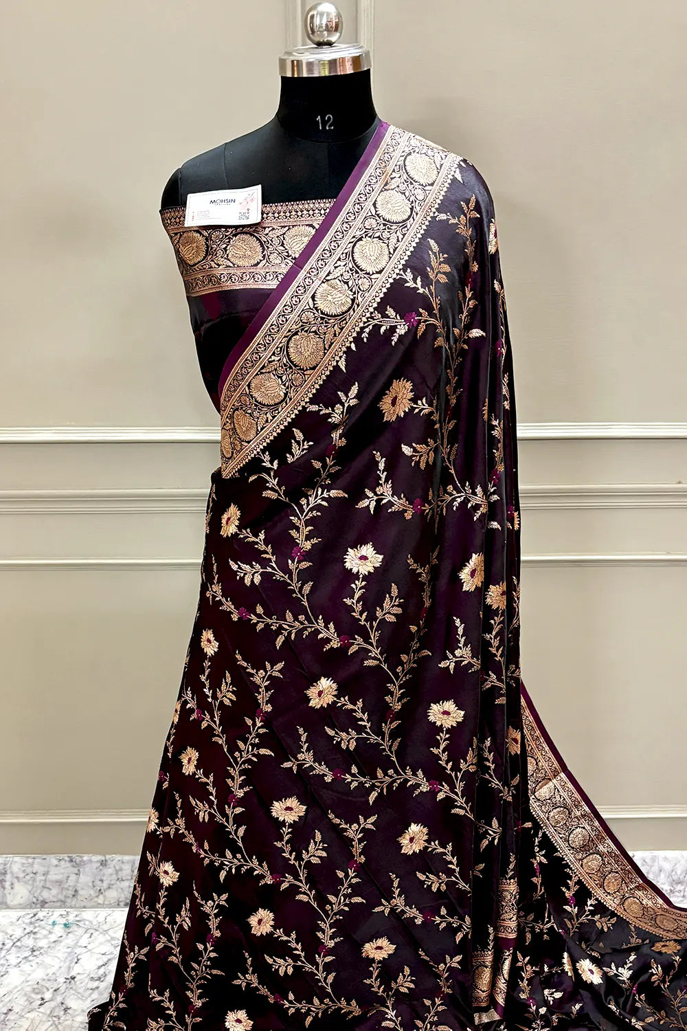 Purple Golden Zari Katan Silk Banarasi Saree