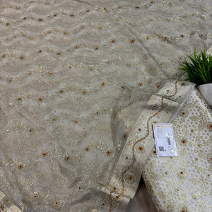 White Stone Work Kimkhab Silk Banarasi Gharara