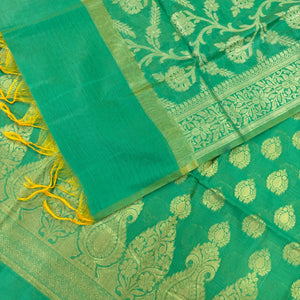 Sea Green Kalgha Buti Banarasi Silk Suit