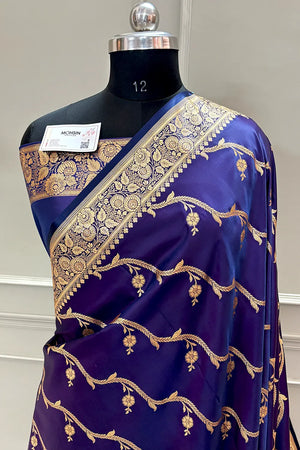 Auda Rowa Laher Katan Silk Banarasi Saree