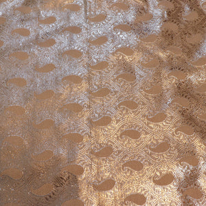 Beige Paisley Lorex and Resham Work Fabric