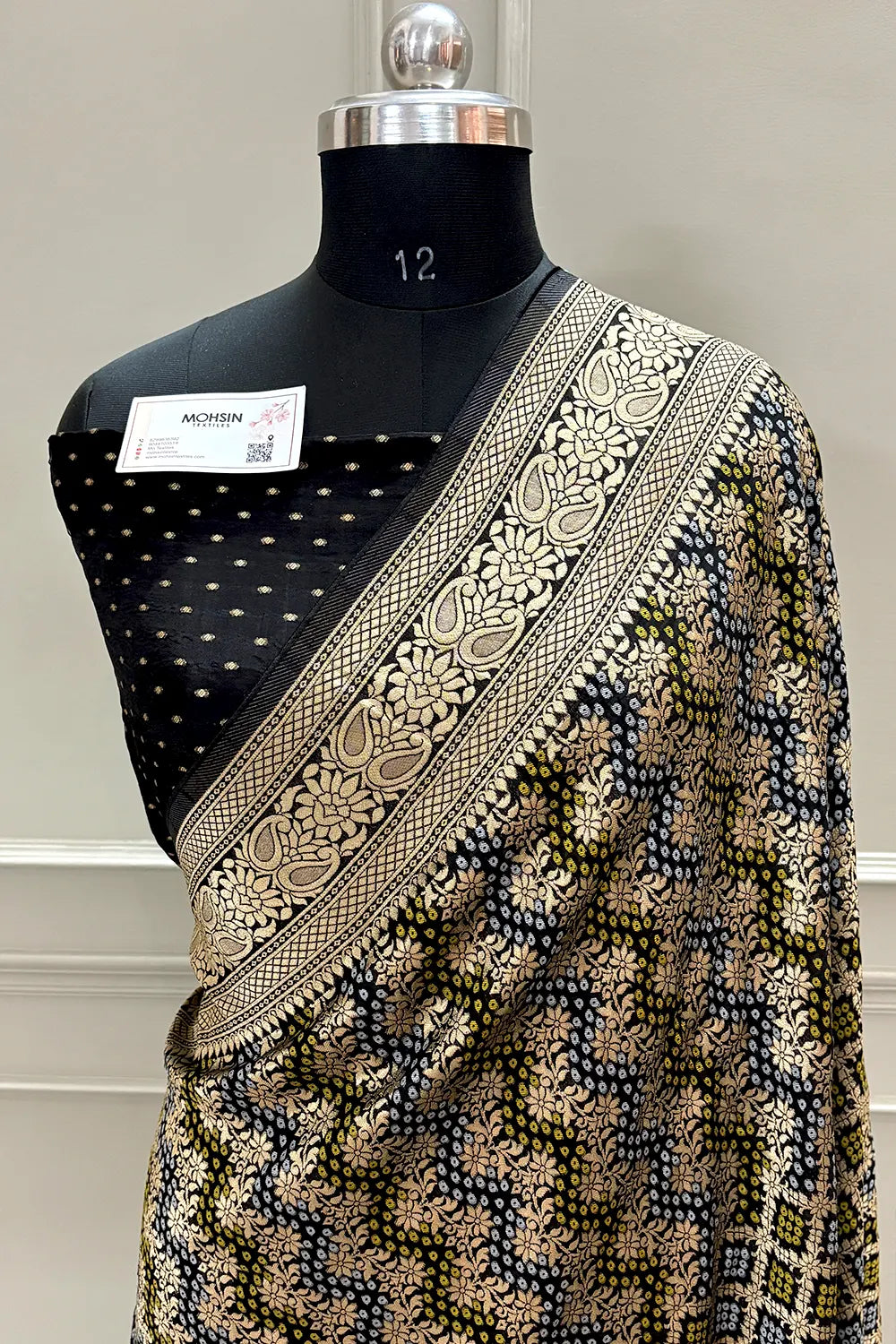 Black Golden Zari Georgette Silk Banarasi Saree