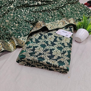 Bottle Green Stone Work Kimkhab Silk Banarasi Gharara