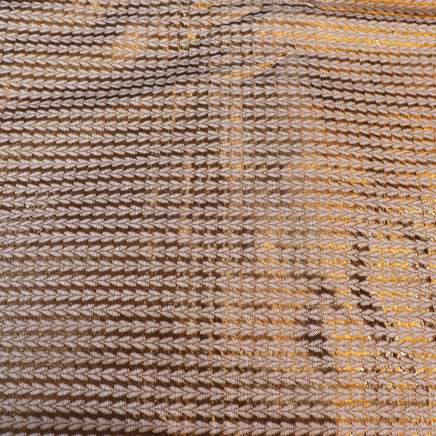 Brown Lorex and Resham Shimmer Silk Fabric