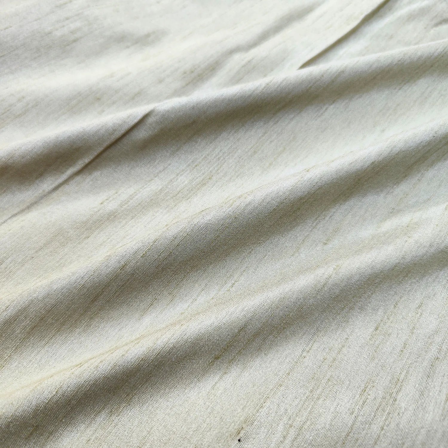 Cream Plain Lilen Silk Banarasi Fabric
