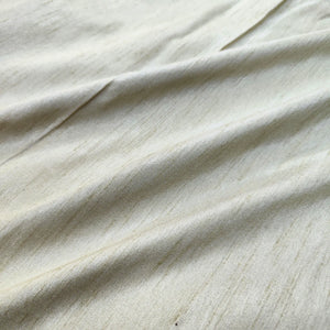 Cream Plain Lilen Silk Banarasi Fabric