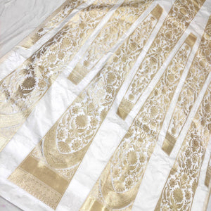 White Dyeable 24 Kalli Handloom Katan Silk Banarasi Lahenga Set