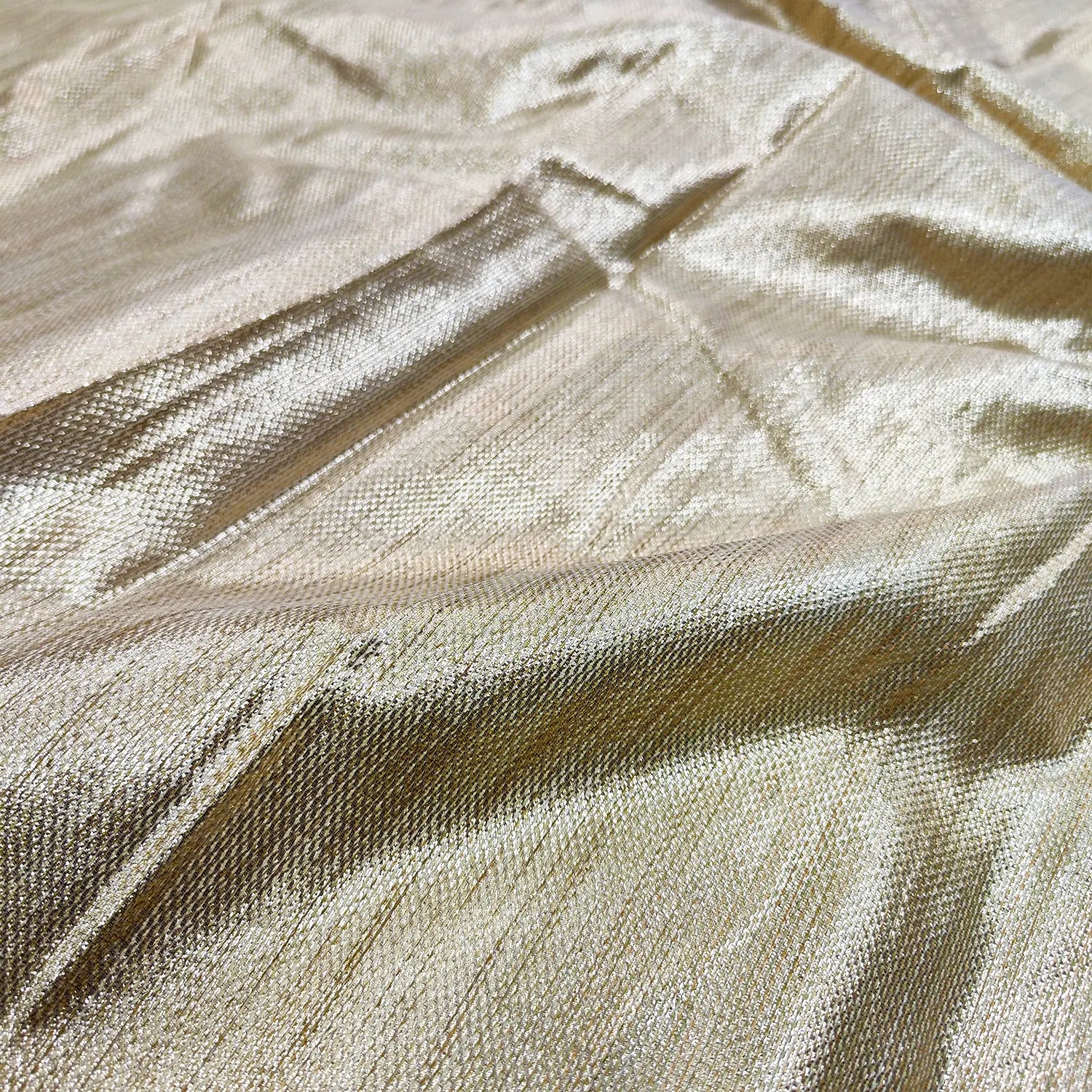 Gold Matt Lorex Shimmer Silk Banarasi Fabric