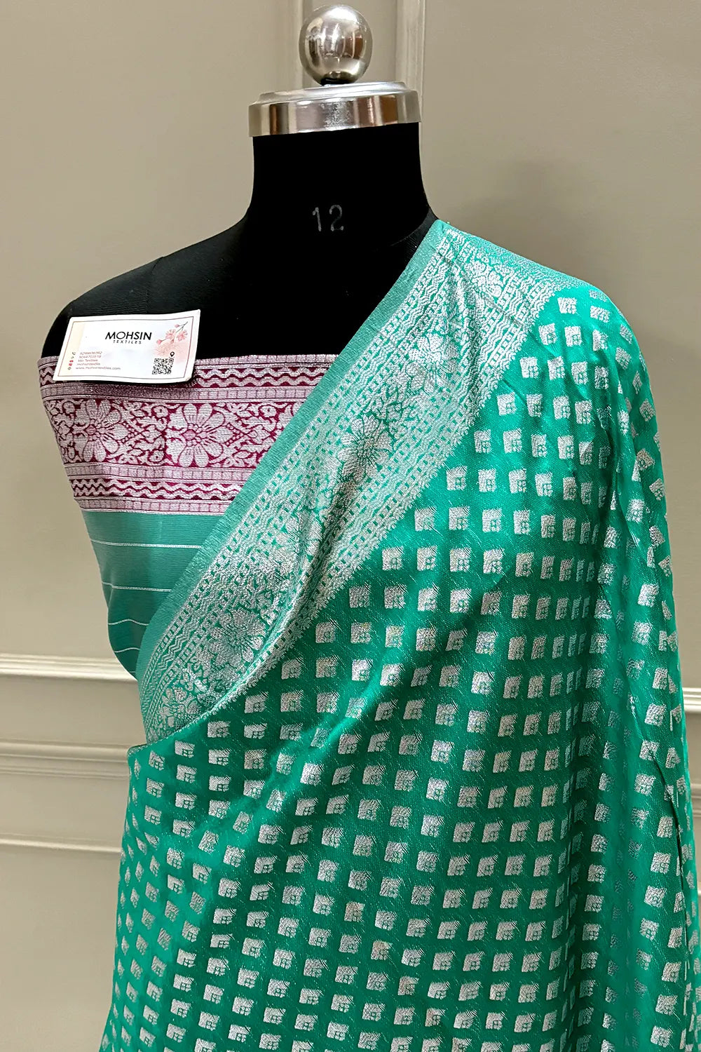 Green Resham Zari Silk Banarasi Saree