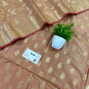 Light Peach Godzilla Satin Silk Banarasi Suit