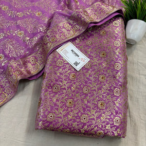 Light Pink Stone Work Kimkhab Silk Banarasi Gharara