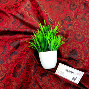 Maroon Brocade Kimkhab Silk Banarasi Fabric