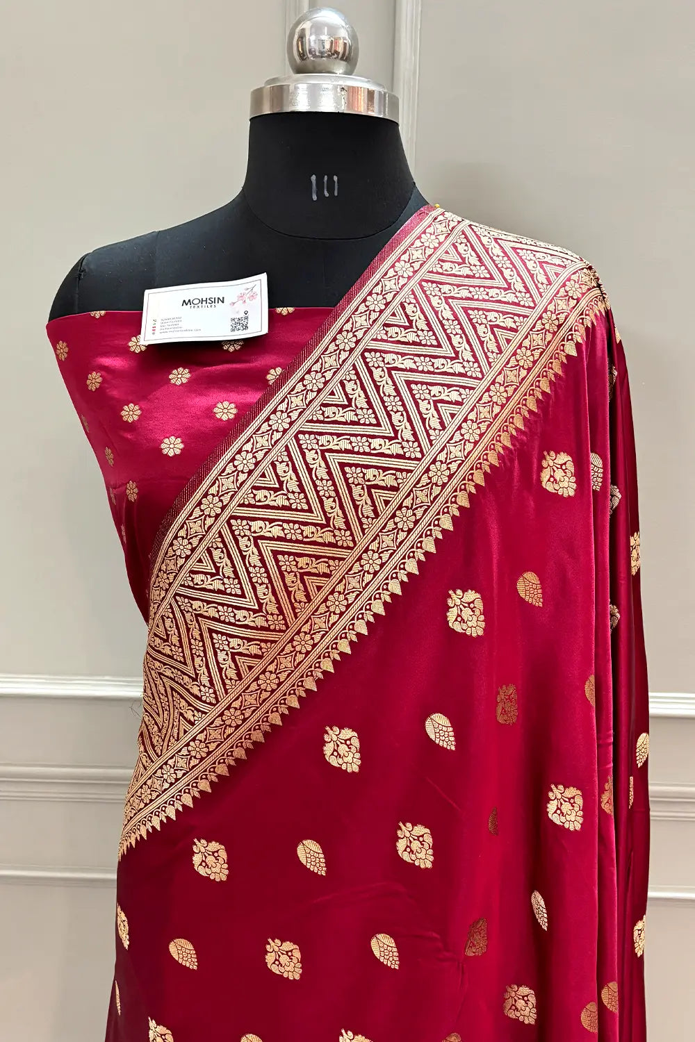 Maroon Chagan Patti Katan Silk Banarasi Saree