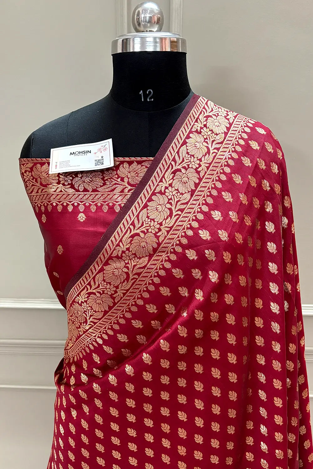 Maroon Resham Zari Silky Banarasi Saree