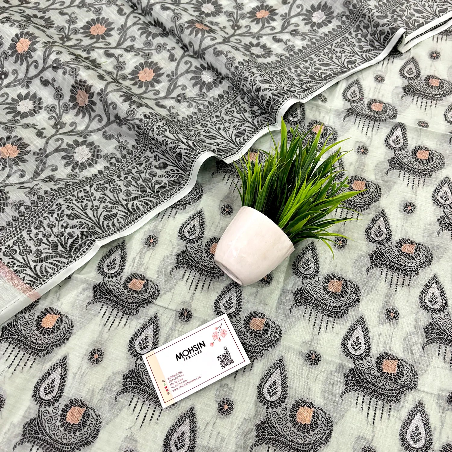 Mint Green Resham Zari Banarasi Silk Suit