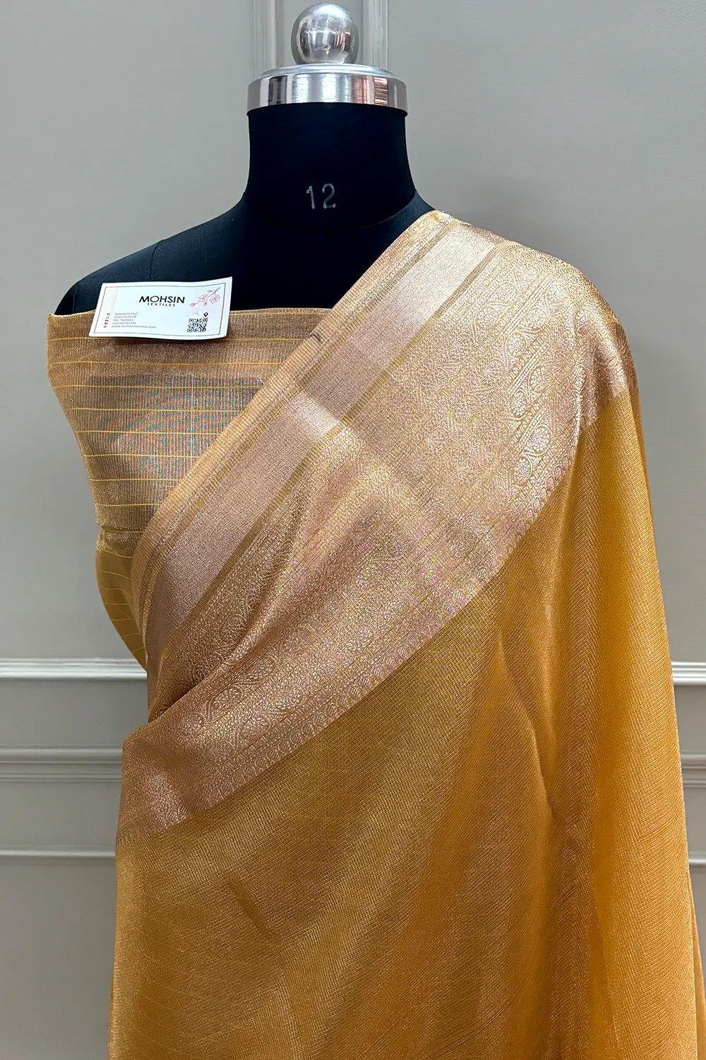 Mustard Golden Zari Tissue Silk Banarasi Saree