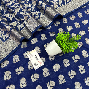 Navy Blue Shringar Katan Silk Banarasi Suit