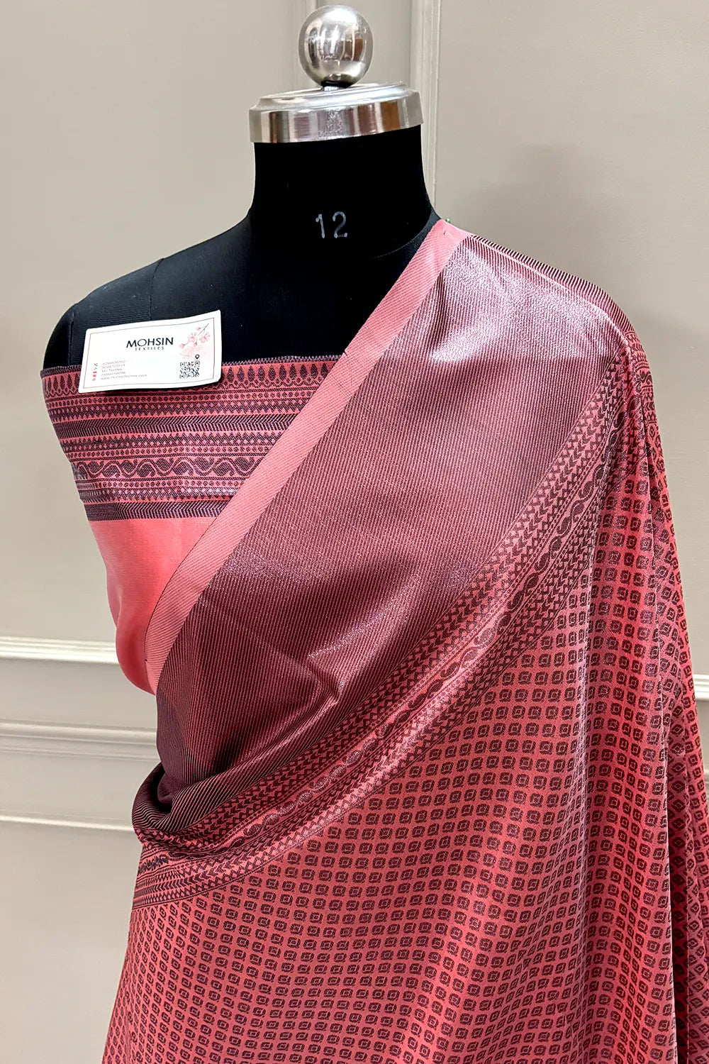 Peach Resham Zari Silk Banarasi Saree