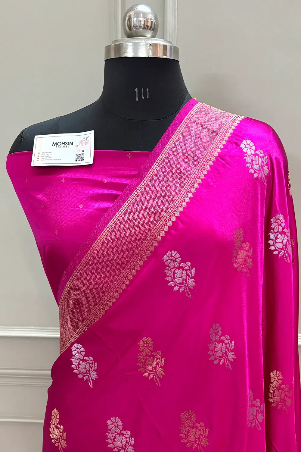Pink Golden Zari Katan Silk Banarasi Saree