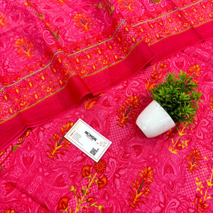 Pink Printed Cotton Silk Salwar Suit